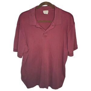 L.L. Bean Polo Mens SZ L RED Golf Cotton